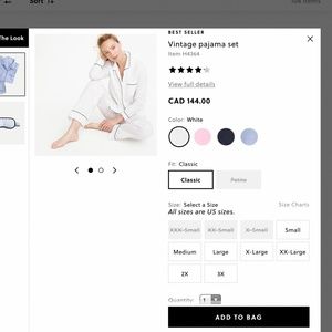 J. Crew Vintage Pajama Set - White